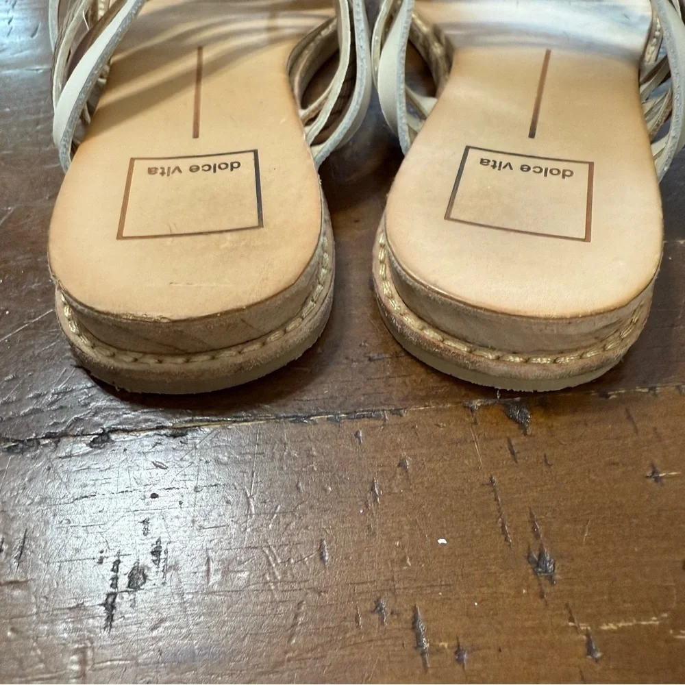 Dolce Vita Cream and Tan Sandals with Strappy Design size 7